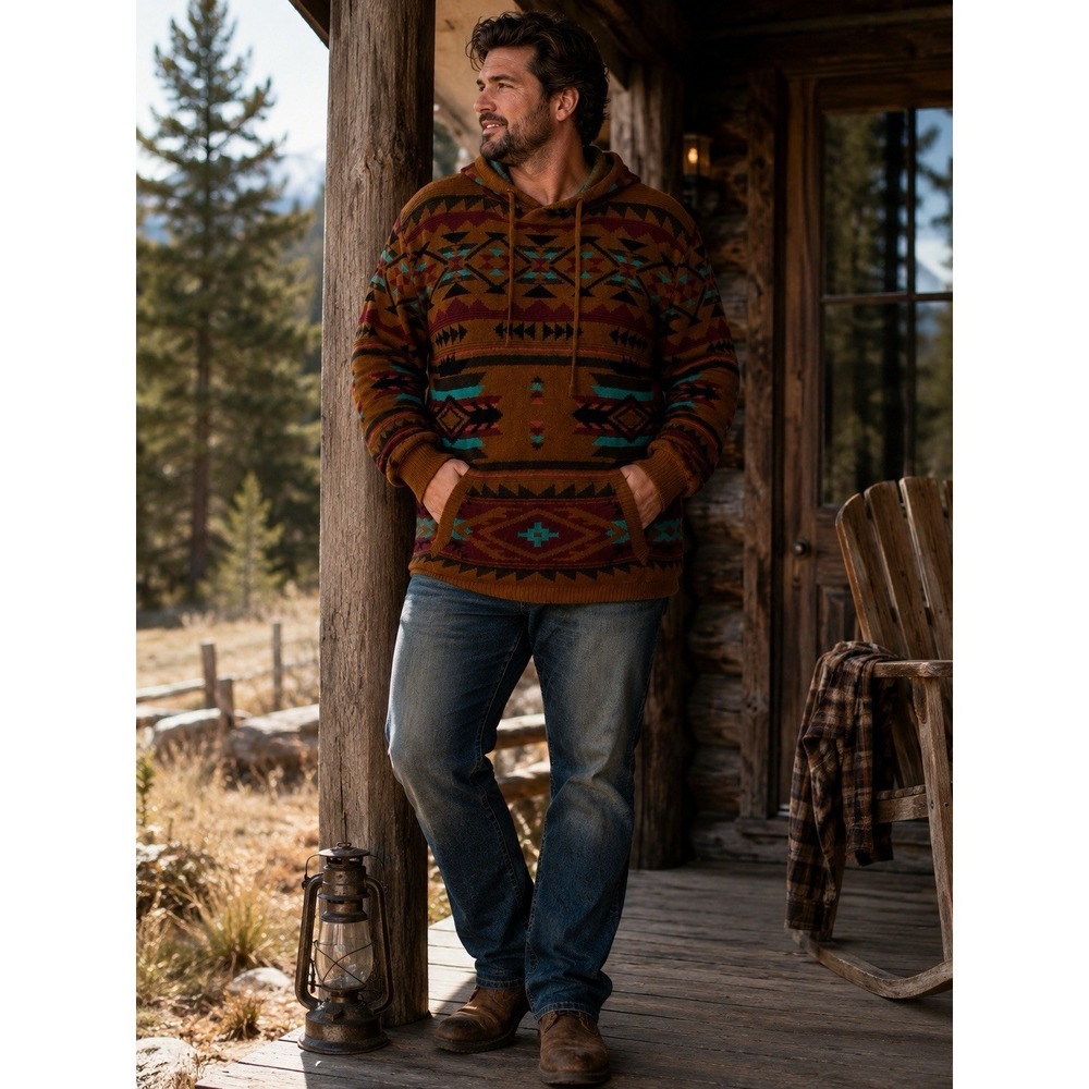 American Eagle  Pullover Hoodie Sweater Aztec Southwest Men's XL (see Details)